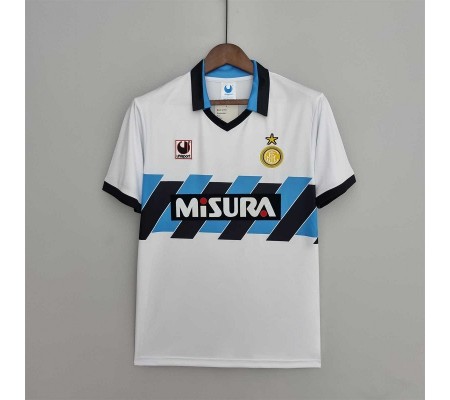 Inter Milan 90/91 Away White Soccer Jersey